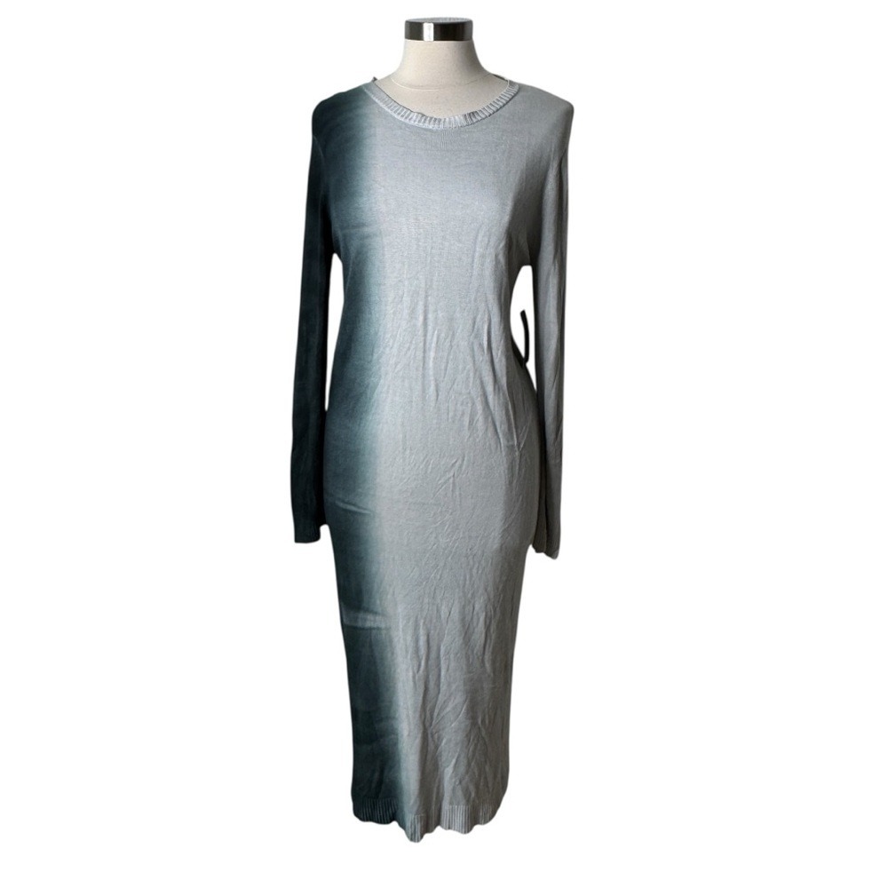 Stitchdrop Ombre Knit Long Sleeve Sweater‎ Dress Gray Women's Medium New NWT
